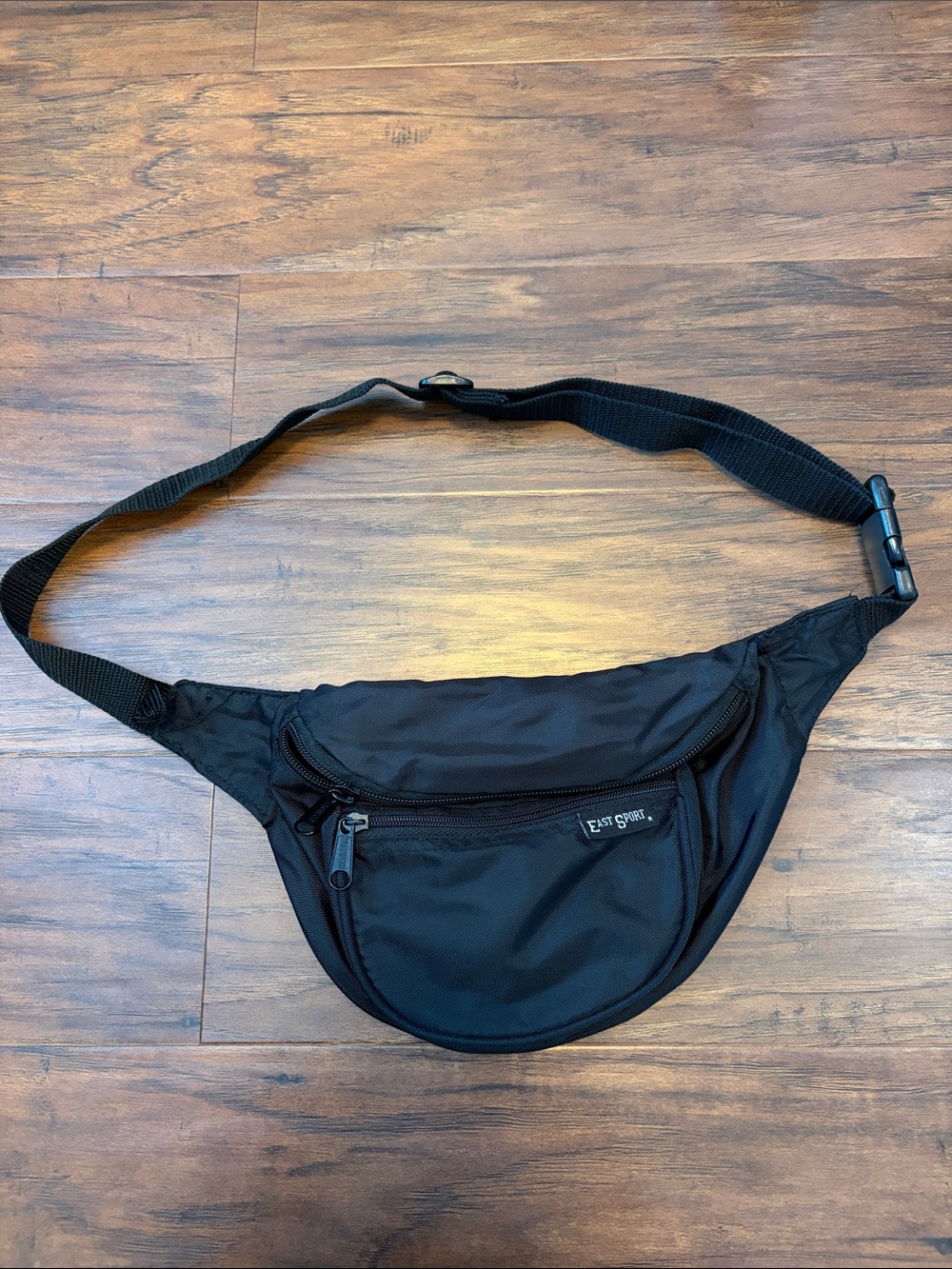 East Sport Black Belt Bag with Front Zip Pocket